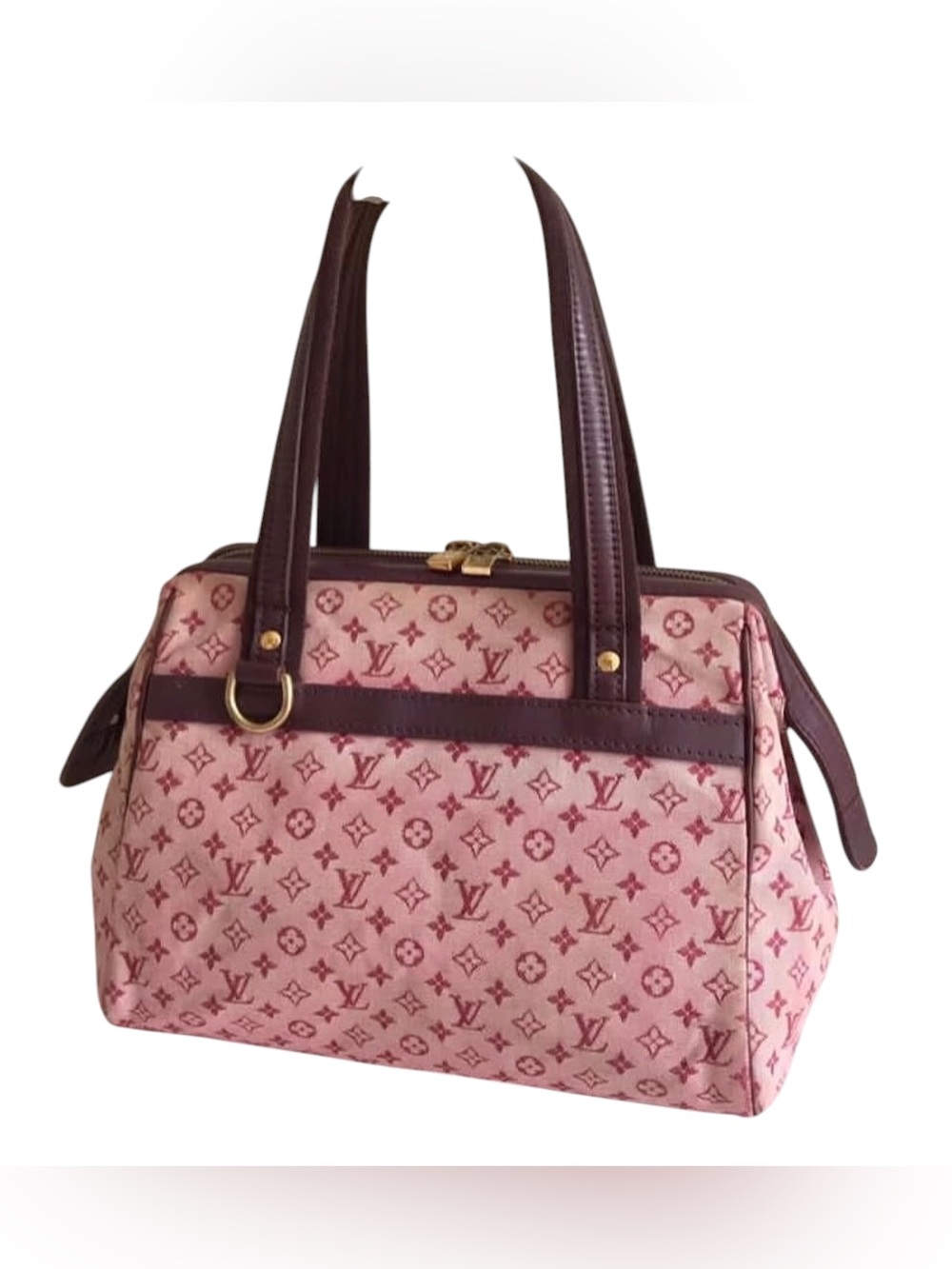 Louis Vuitton LV Monogram Logo Josephine GM PINK Lin Shoulder Bag Purse - Picture 6 of 14